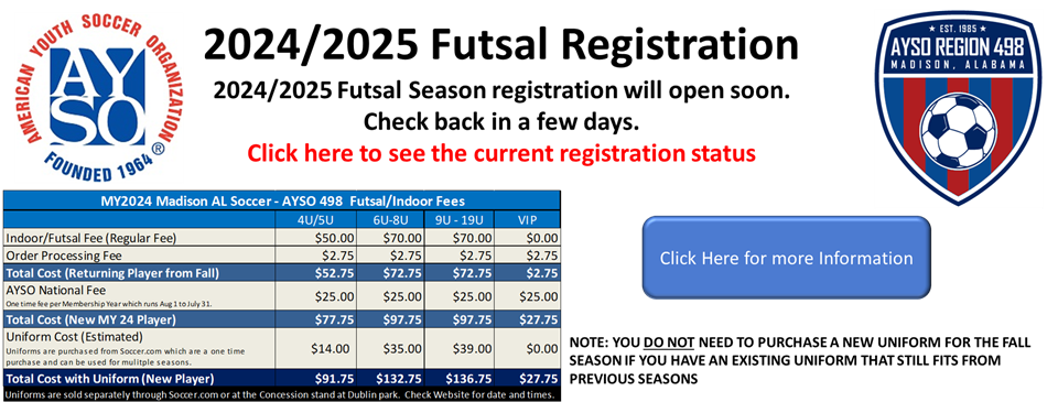 2024/2025 Futsal (Indoor) Registration